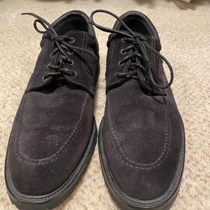 Suede black tie up shoes